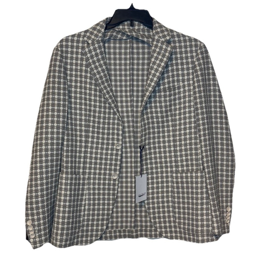 Paul Taylor Men's Blazer Jacket Plaid Tweed 2-Button Double Vent 38 US 48 EU NWT